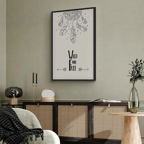  Slika - Wild and Free (1 Part) Vertical 60x90 U crnom drvenom okviru Cene