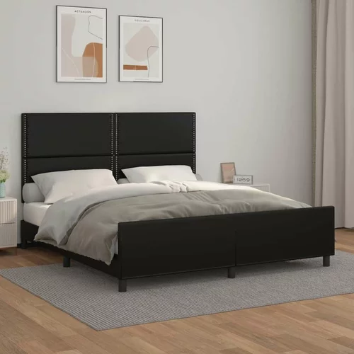  Okvir za krevet s uzglavljem crni 180x200 cm od umjetne kože