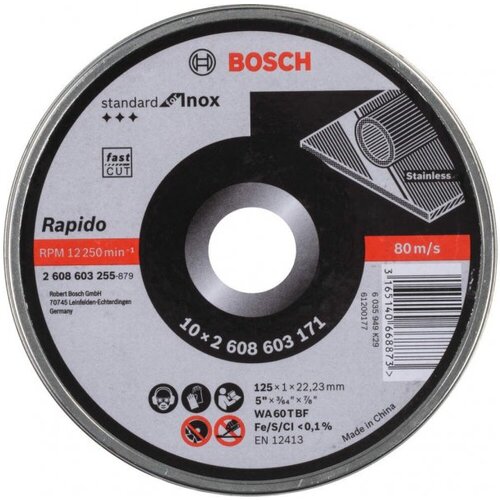 Bosch Rezna ploča, Ravna Za Inox 125 mm, Rapido Wa 60 T Bf 22/23 mm, 1 mm Cene