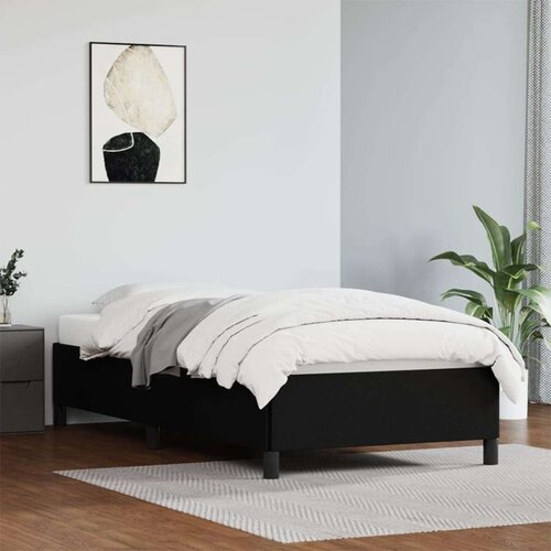  Posteljni okvir črn 90x200 cm blago, (20725261) Slike