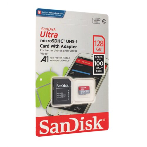 Sandisk Mem. Kartica SDXC 128GB Ultra Micro 100MB/s Class 10 sa adapterom ZJ CN Cene