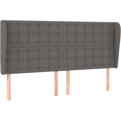 Uzglavlje s u&amp;scaron;ima sivo 183x23x118/128 cm od umjetne kože Slike