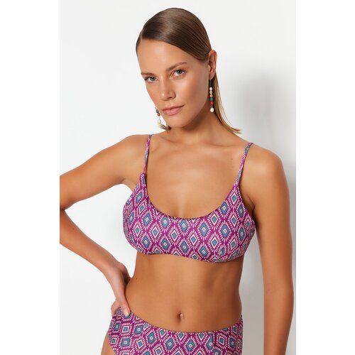 Trendyol Bikini Top - Burgundy - Animal print Slike
