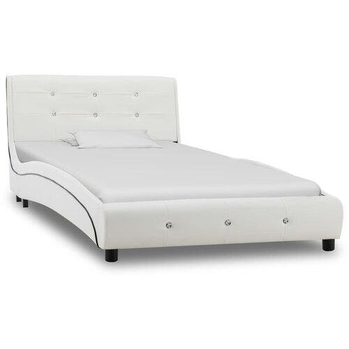  Posteljni okvir belo umetno usnje 90x200 cm Slike