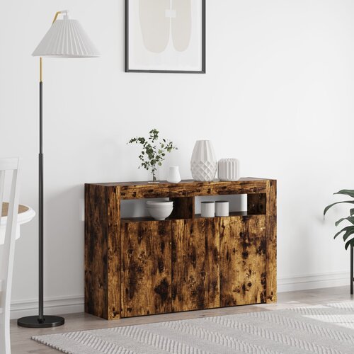 vidaXL Kredenca Dimljen hrast Inženirski les 116 x 30 x 75 cm Cene