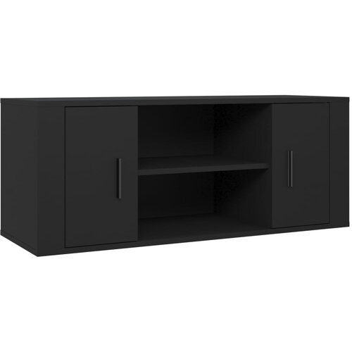 Maison Chic TV omarica - TV enota - Televizijska omarica črna 100x35x40 cm inženirski les, (21700147) Slike