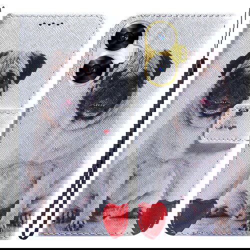 INORCO Ovitek za telefon proti padcem za Realme C55 s tiskanjem vzorcev, PU usnjeno stojalo za denarnico s trakom, (22033685) Cene