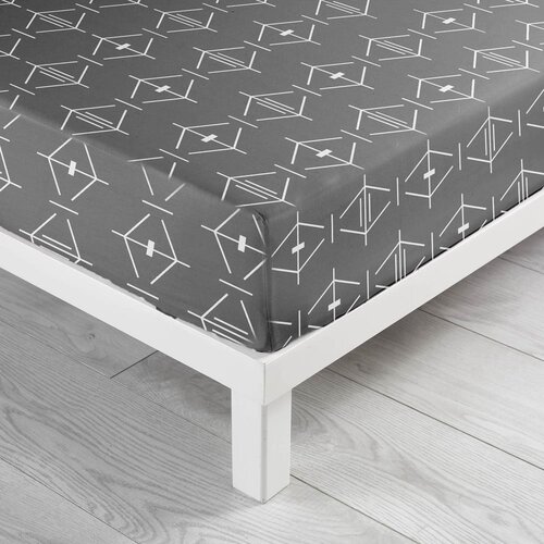 Douceur d int&amp;eacute;rieur Temno siva napenjalna bombažna rjuha 90x190 cm Aristide &amp;ndash; Slike