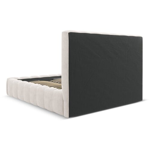 Micadoni Home Krem tapecirani bračni krevet s prostorom za odlaganje s podnicom 160x200 cm Kelp &amp;ndash; Slike