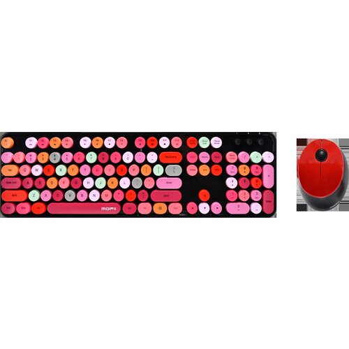 Moja knjižara TASTATURA I MIŠ BEŽIČNI SET OP24505 ljubičasta plava crna zelena bež roze Cene
