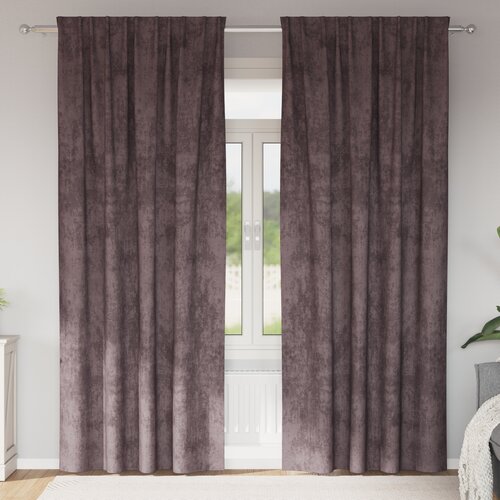 VidaXL Velvet zavese 2 kosa z obročki rjava 225x140 cm Slike