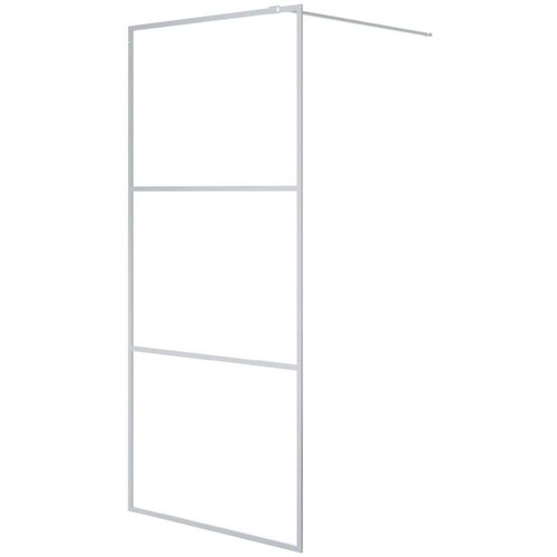 Pregrada za tu&amp;scaron; srebrna 90 x 195 cm s prozirnim staklom ESG Slike
