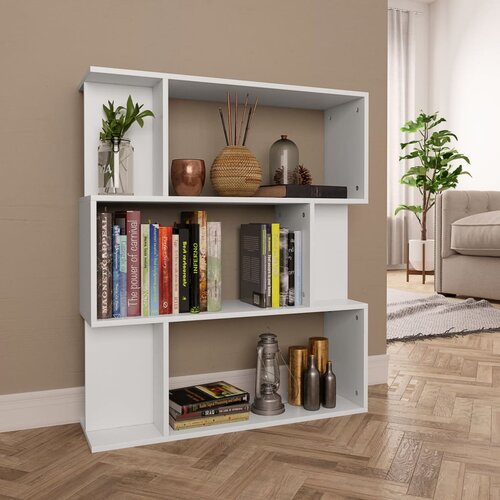 VidaXL Knjižna omara/paravan bela 80x24x96 cm iverna plo&amp;scaron;ča Slike