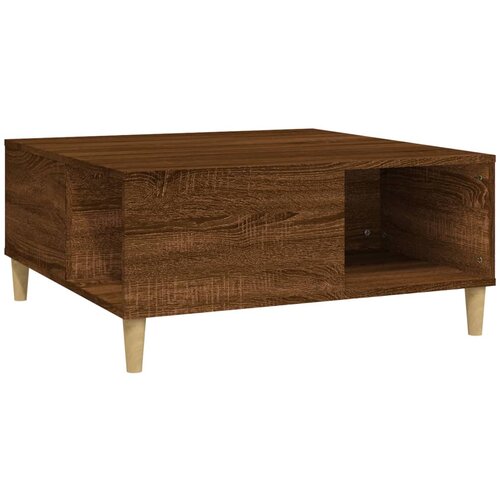 Maison Chic Klubska mizica - kavna mizica - Nizka mizica rjavi hrast 80x80x36,5 cm inženirski les, (21753694) Slike