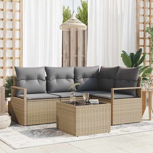  Set sofe 5 pcs Bež poliratan Slike