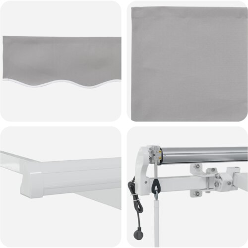 vidaXL Avtomatska retraktibilna tenda svetlo siva 400x350 cm, Zamenjava tenda za okvir 4x3,5 m svetlo siva Cene