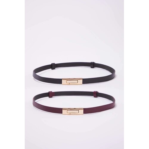 Trendyol ženski pojas Twoaw26Ke00003, Crna-Bordo Cene