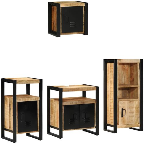  Set namje&scaron;taja za kupaonicu 4 kom. Smeđa i crna 55 x 35 x 60 cm Cijene