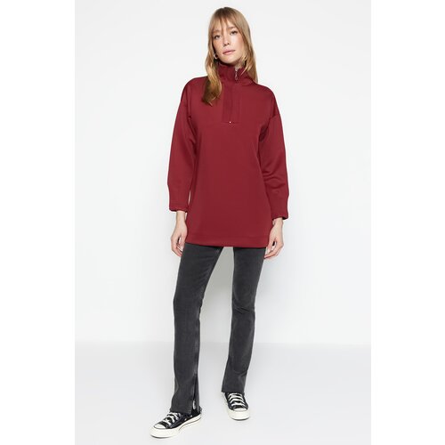 Trendyol Sweatshirt - Burgundy - Oversize Slike