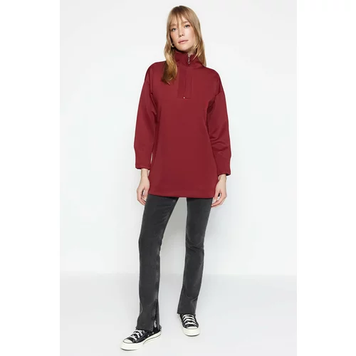 Trendyol Sweatshirt - Burgundy - Oversize