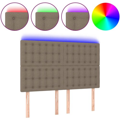Maison Chic led posteljno vzglavje - vzglavna omarica - nočna omarica taupe 144x5x118/128 cm blago, (21706145) Slike