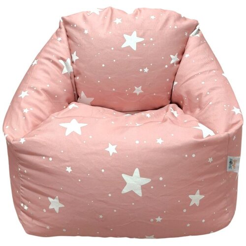 Ginger Home Детски Пуф Кресло Little Stars, 100% Памук, Розов Барбарон Със Звезди, 55x44x55 см Cijene