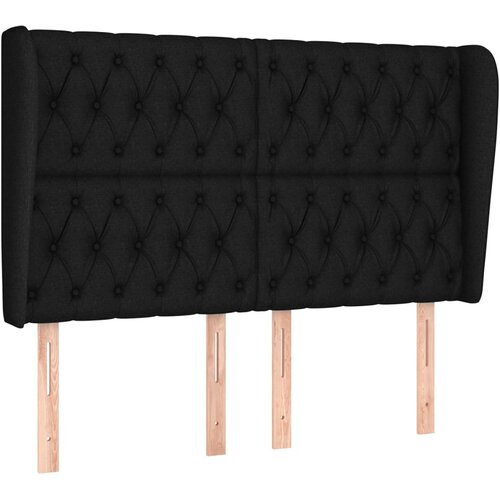 Maison Chic posteljno vzglavje - vzglavna omarica - nočna omarica z u&amp;scaron;esi črno 163x23x118/128 cm blago, (21711391) Slike