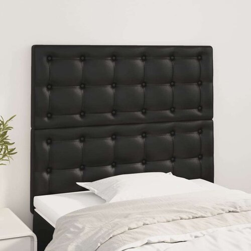  Uzglavlja 2 kom crna 100x5x78/88 cm od umjetne kože Slike