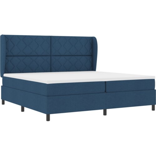 Box Spring Krevet s Madracem - Plava 200x200 cm Tkanina Slike