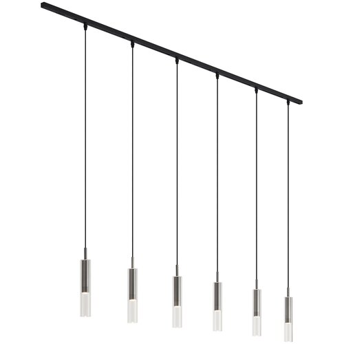 QAZQA Sodobni sistem tirnih svetil črn s 6 visečimi svetilkami gunmetal 1-fazni - Slimline Loyce Cene