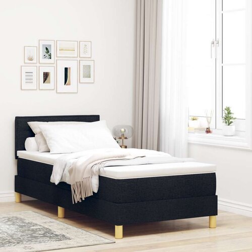  Krevet s kutijom s madracem Crni 90x190 cm Tkanina Slike