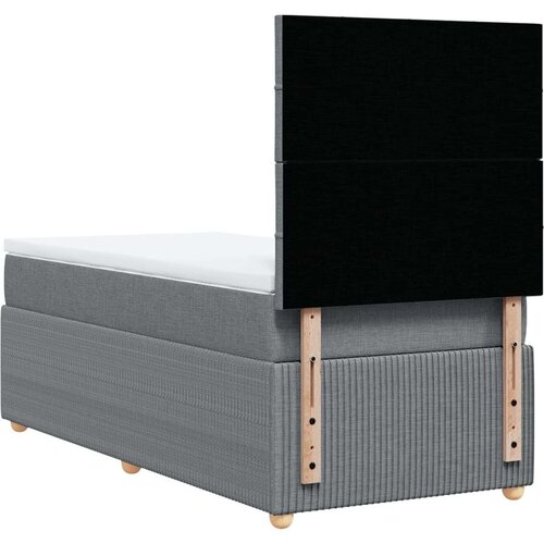 VidaXL Krevet s oprugama i madracem svjetlosivi 100x200 cm od tkanine Slike