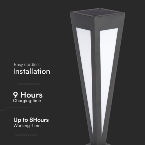  LED solarna lampa LED/2W/3,7V IP65 3000K crna Slike