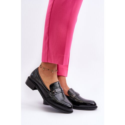 VINCEZA Women&amp;#039;s Black Patent Loafers Nerilaja Slike