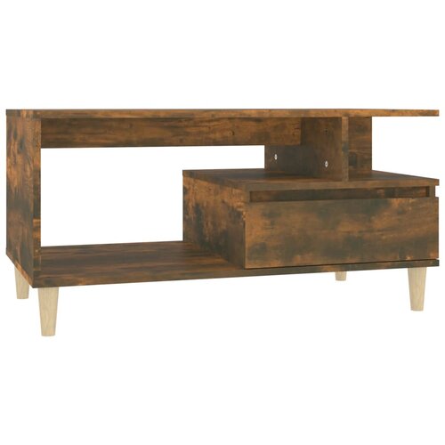 Maison Chic Klubska mizica - kavna mizica - Nizka mizica dimljeni hrast 90x49x45 cm inženirski les, (21753618) Slike