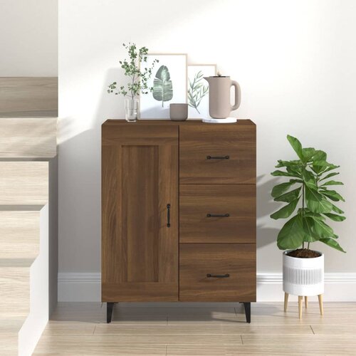 The Living Store Komoda rjavi hrast 69,5x34x90 cm konstruiran les - Komoda, (21663487) Slike