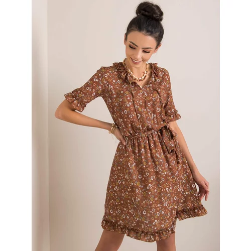 Fashion Hunters Brown dress with flowers
