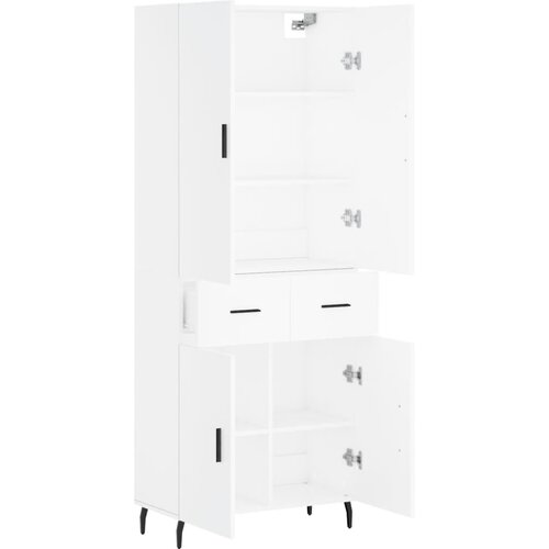  Visoka komoda bijela 69,5x34x180 cm konstruirano drvo Slike