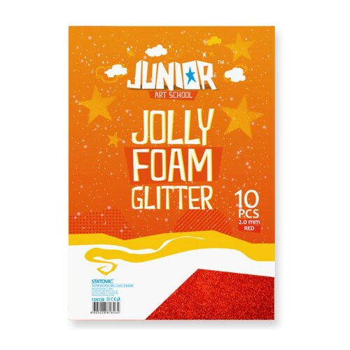 Jolly glitter foam, eva pena sa šljokicama, crvena, A4, 10K ( 134130 ) Slike
