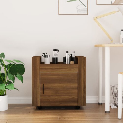 vidaXL Kolica za radni stol boja smeđeg hrasta 60 x 45 x 60 cm drvena Cijene