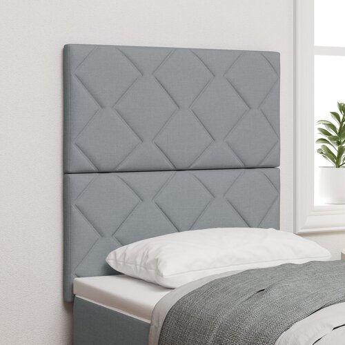 VidaXL LED Uzglavlje Dizajn Dijamantskih Blokova Svjetlosivo 80 cm Tkanina, Uzglavlje Dizajn Dijamantskih Blokova Svjetlosivo 160 cm Tkanina Slike
