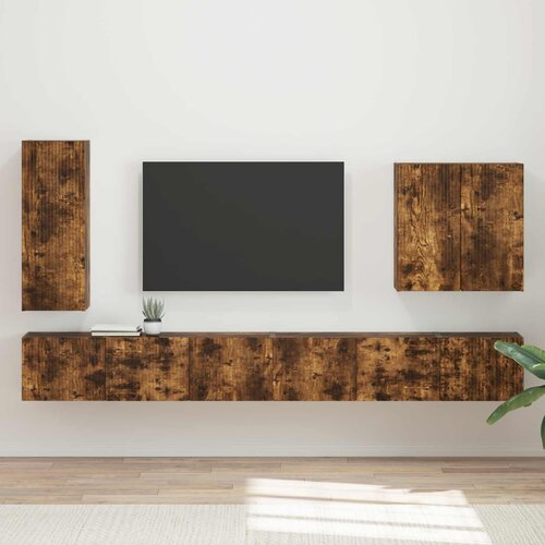  Set zidnog ormarića za TV Zidne 6 pcs Dimljeni hrast Cene