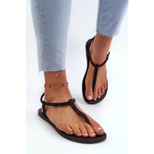 Kesi Women's flip-flop sandals with glitter Ipanema Class Brilha Fem Black