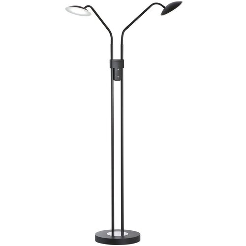 Fischer & Honsel Črna LED zatemnitvena stoječa svetilka s steklenim senčilom (višina 135 cm) Tallri – Cene