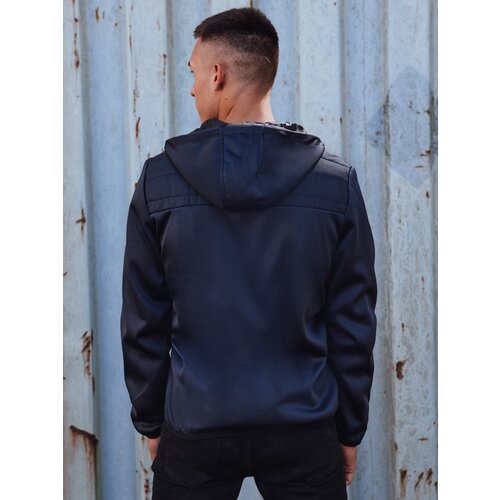 DStreet Men's transitional quilted jacket with hood dark blue Cene