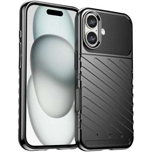 HURTEL OVITEK THUNDER CASE SILIKONSKI OVITEK ZA IPHONE 16 PLUS ČRN, (21898322) Cene