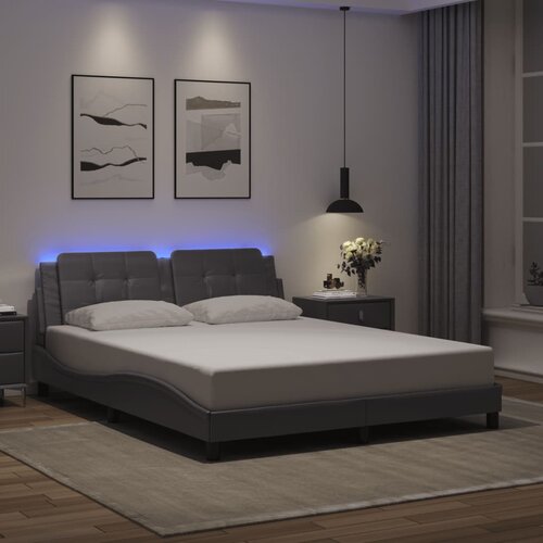  Okvir kreveta s LED-om bez madraca Zadar sivi 160 x 200 cm Cijene