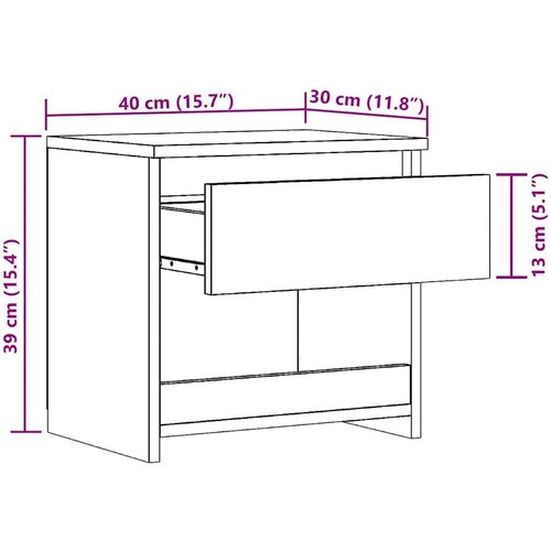 VidaXL Noćni ormarić Artisan hrast 40x30x39 cm izrađeno drvo Slike