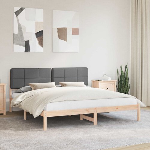  Krevetni okvir s tapiciranim uzglavljem Tamno siva 180 x 200 cm Cijene