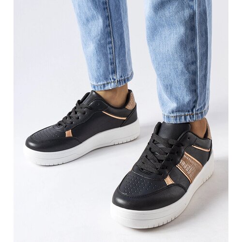 Gemre Black and Gold Parma Sports Sneakers Cene